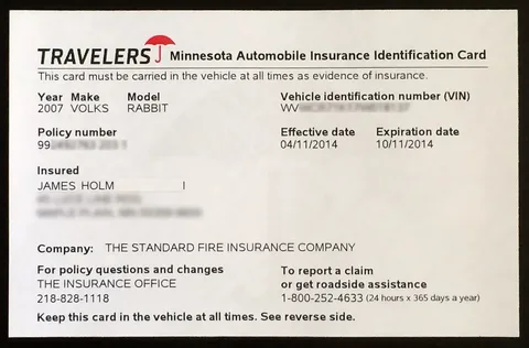 Free insurance card template